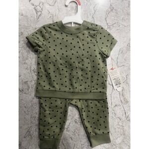 Carter's Unisex Infant / Baby‎ / Toddler 6-9 Months 2pc Green French Terry Set